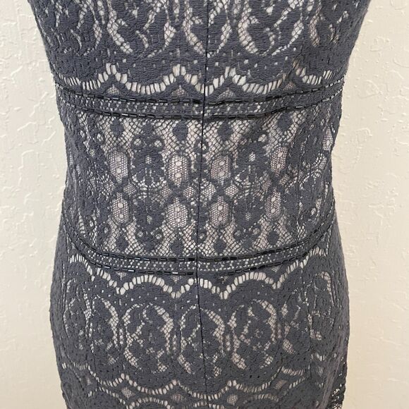 ~ Black sz 6 Cocktail Dress LBD Lace Sequin Sparkle Semi-Formal Rimini by Shaw - Picture 11 of 15